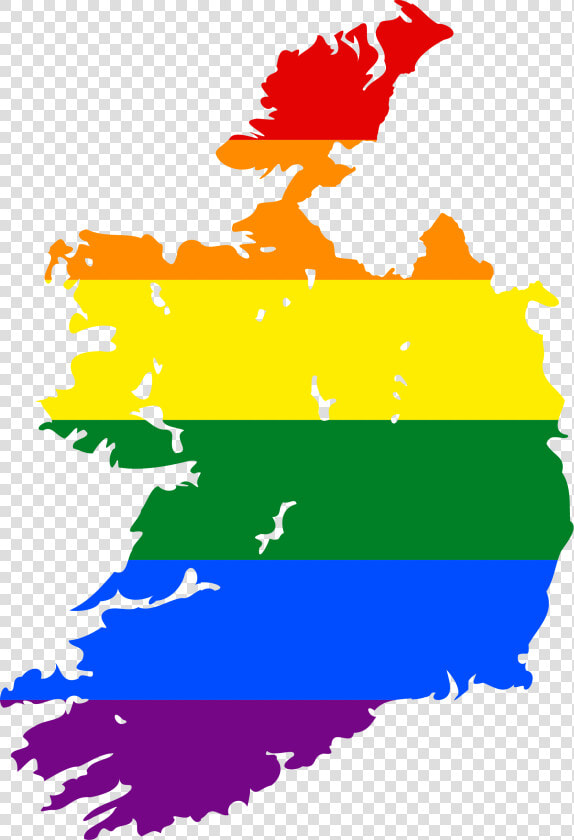 Lgbt Flag Map Of Ireland   Ireland Flag Map  HD Png DownloadTransparent PNG
