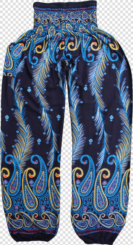 Blue Feather Harem Pants Bohemian Island   Paisley  HD Png DownloadTransparent PNG