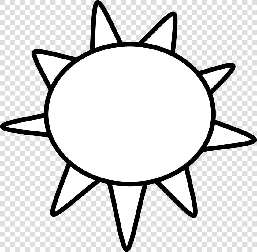 Sun Clip Art Black And White Sun Outline Black White  HD Png DownloadTransparent PNG