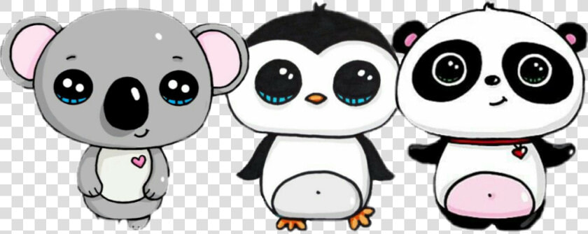  koala  panda  penguin  kawaii  anime  art  animal   Panda Koala Penguin  HD Png DownloadTransparent PNG
