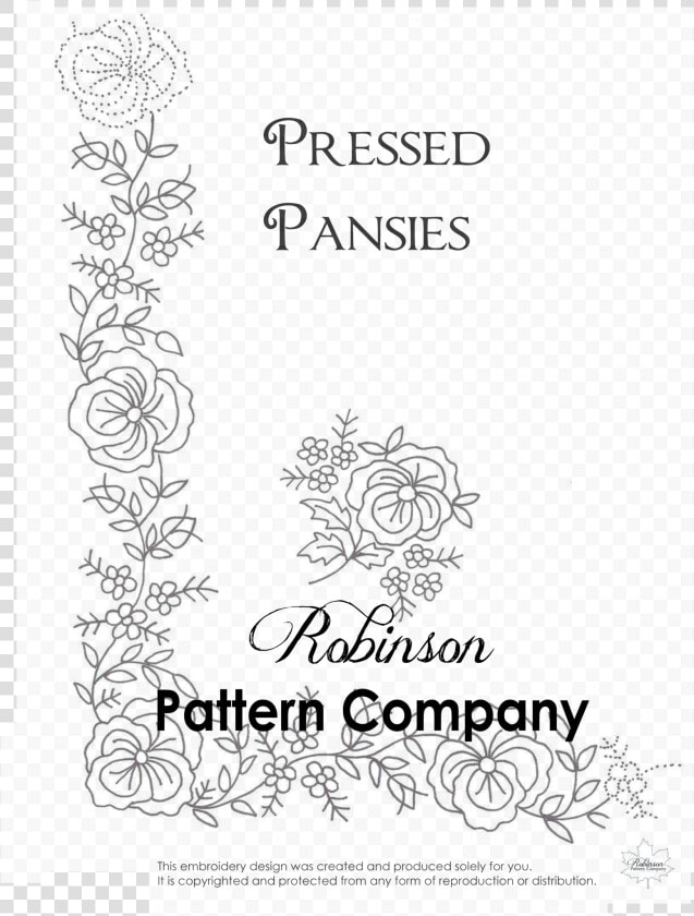 Pressed Pansies Hand Embroidery Pattern   Pattern Hand Embroidery Designs  HD Png DownloadTransparent PNG