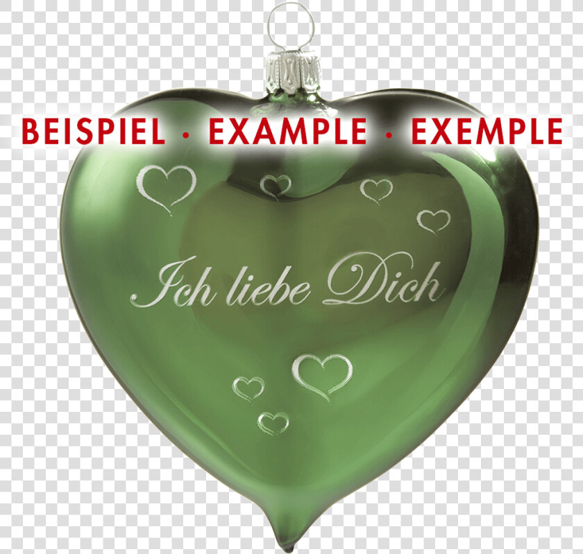 Glass Heart Opal Green  With Hearts  Inscription Possible   Apple A Day  HD Png DownloadTransparent PNG