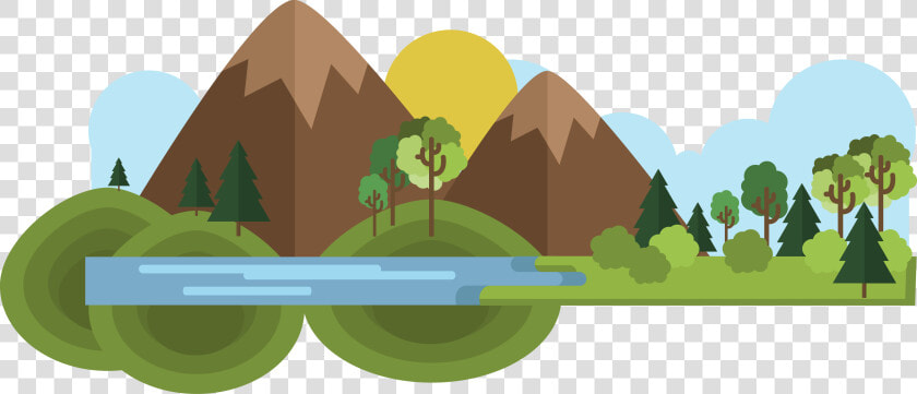 Vector Hills Illustrator   Mountain And Water Clipart  HD Png DownloadTransparent PNG