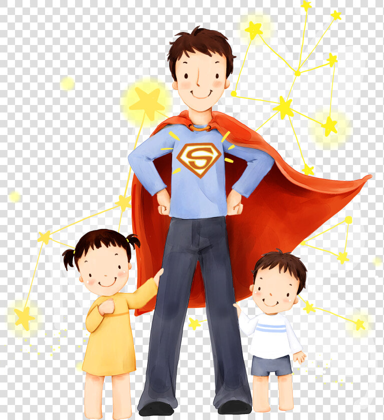 Clark Kent Father Son Daughter Illustration   Father And Daughter Cartoon  HD Png DownloadTransparent PNG