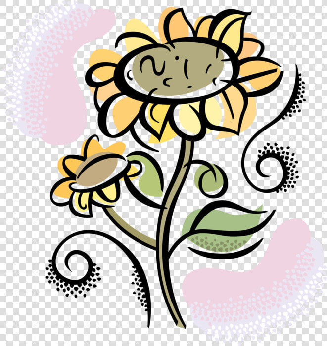 Vector Illustration Of Garden Sunflowers Growing In  HD Png DownloadTransparent PNG