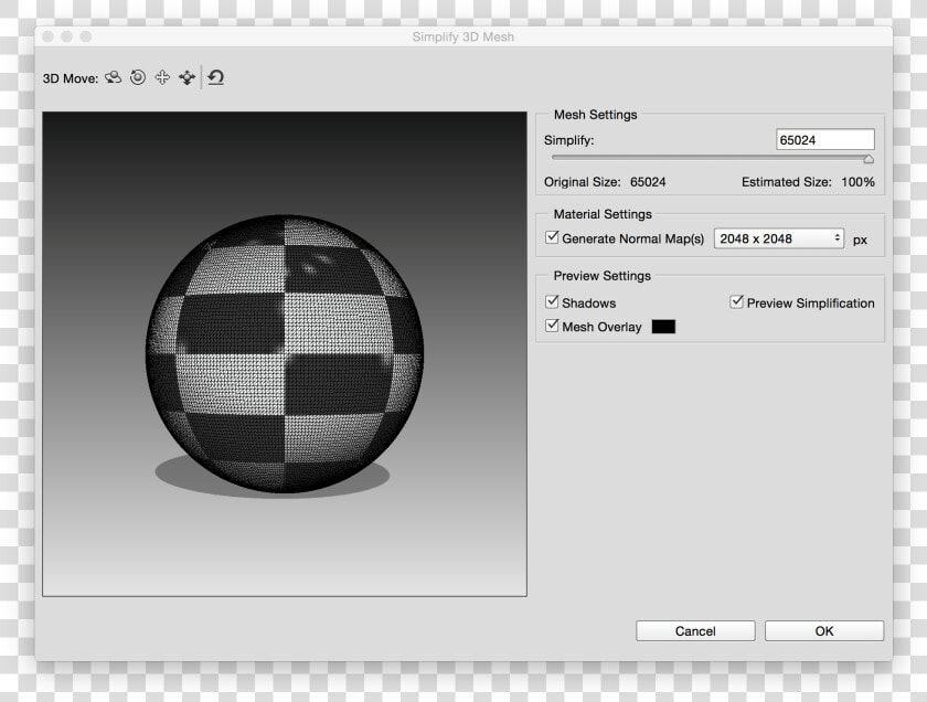 Photoshop Settings In The Simplify 3d Mesh Dialog   Malla 3d Photoshop  HD Png DownloadTransparent PNG