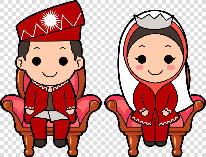Muslim Wedding Cartoon Portrait   Muslim Wedding Cartoon Png  Transparent PngTransparent PNG