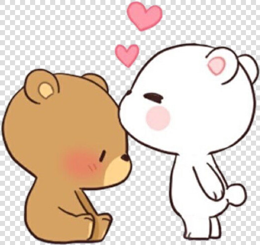  kiss  bears  cute  osos  love  mochi  soft  kawaii   Cute Cartoon Animal Couples  HD Png DownloadTransparent PNG