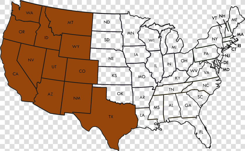 2019 Naba Regions Map western   Blank United States Map  HD Png DownloadTransparent PNG