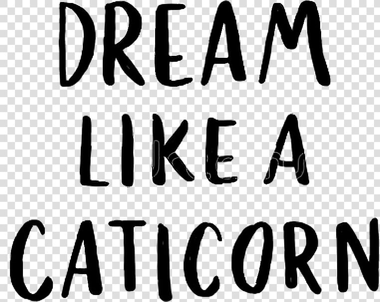  caticorn  dream  quote  quotes  sayings  text  words   Black and white  HD Png DownloadTransparent PNG