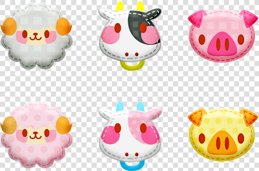Kawaii Animals  Animal Stickers  Sheep  Cow Pig  Kawaii   Sticker  HD Png DownloadTransparent PNG