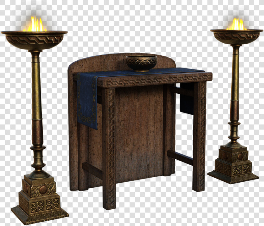 Alter  Table  Fire  Burn  Pillars  Bowl  3d  Render   Antique  HD Png DownloadTransparent PNG