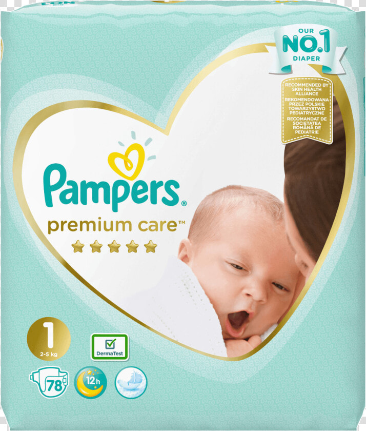Pampers Premium Care 1 Newborn 78 Pcs Value Pack   Pampers Premium Care 1  HD Png DownloadTransparent PNG