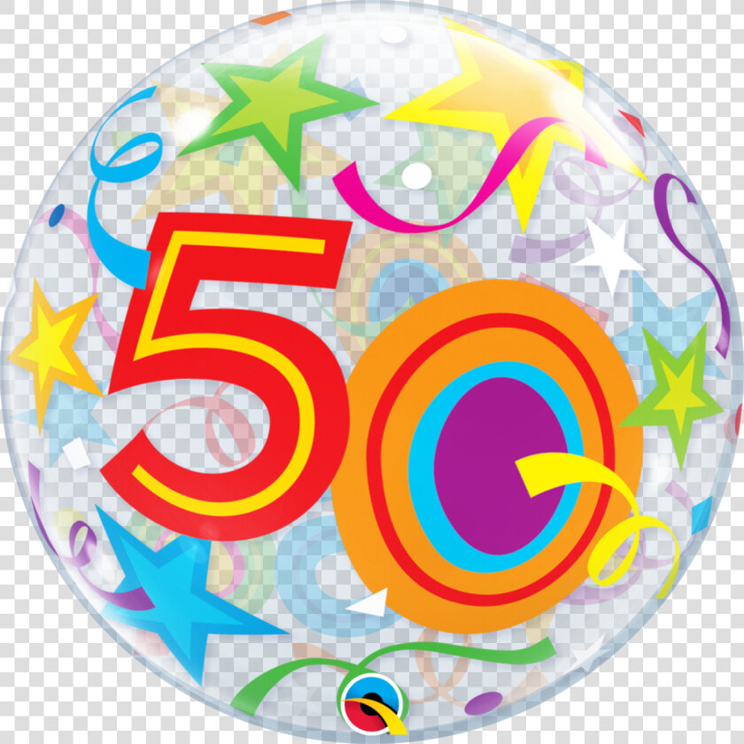 Bubble 50th Birthday Brilliant Stars Balloon  HD Png DownloadTransparent PNG