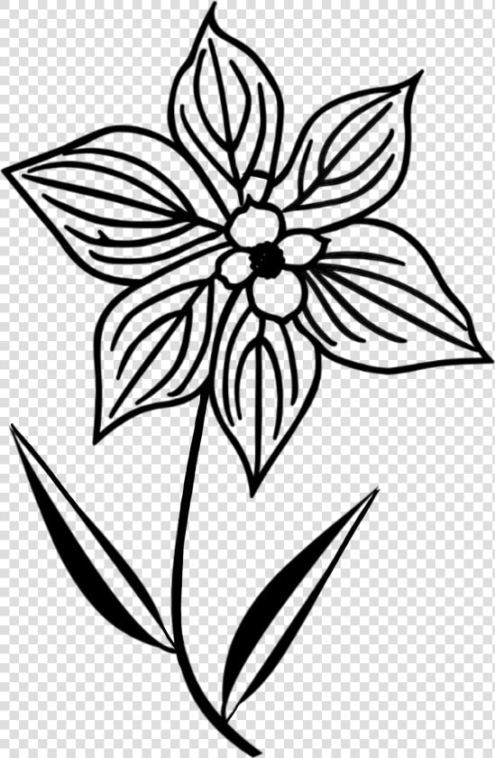  doodle  flower  silhouette some   Outline Of A Flower  HD Png DownloadTransparent PNG