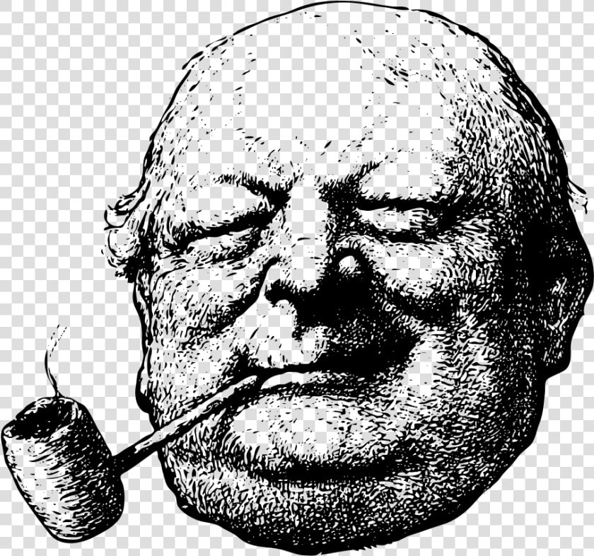 Old Man With A Corncob Pipe   Old Fat Man Drawing  HD Png DownloadTransparent PNG