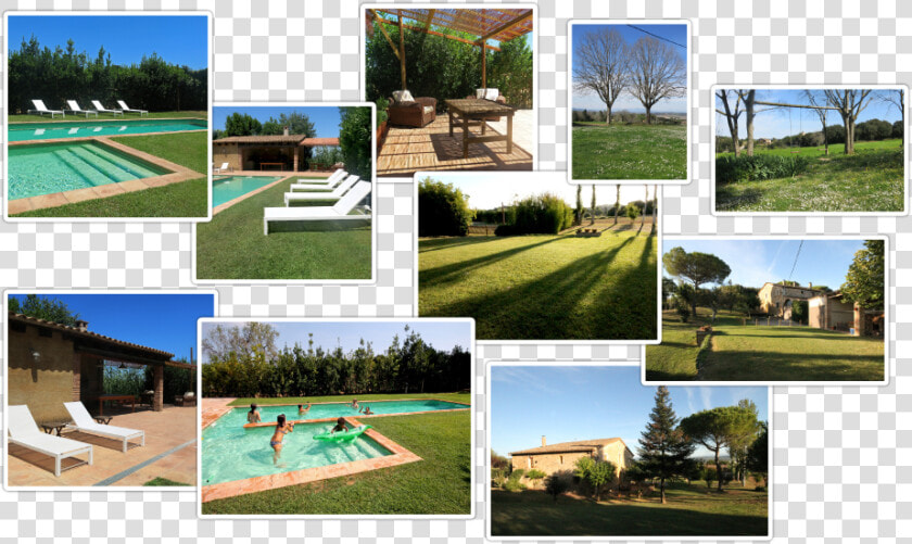 The House Has A Large Garden  With Swings For Children    Farmhouse With Swimming Pool And Garden And Kitchen  HD Png DownloadTransparent PNG