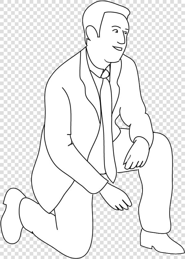 Transparent Human Body Outline Png   Drawing A Kneeling Man  Png DownloadTransparent PNG