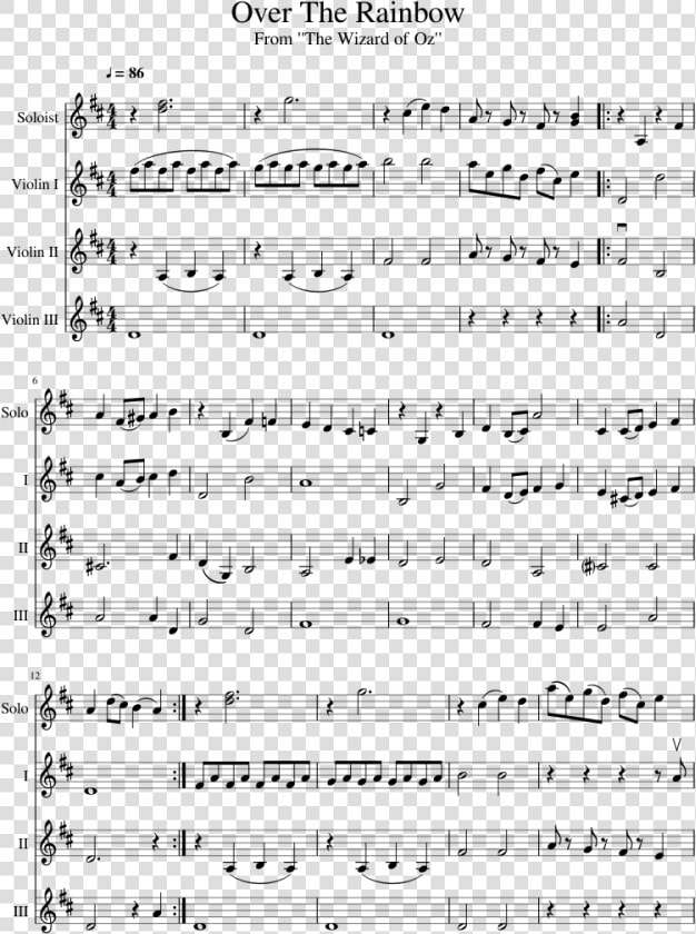 Piano With Rainbow Music Notes Png   Somewhere Over Rainbow Violin Sheet Music  Transparent PngTransparent PNG