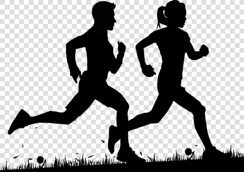 Running Jogging 5k Run Sport Silhouette   Jogging Black And White  HD Png DownloadTransparent PNG