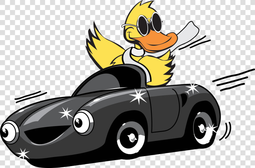 Duck Mascot Driving Car Fast   Duck In A Car  HD Png DownloadTransparent PNG