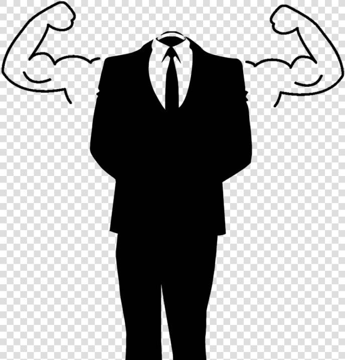Business  Man  Suit  Anonymous  Strength  Muscles   Believe In Yourself Clipart  HD Png DownloadTransparent PNG