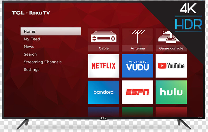 Tcl 65” Class S series 4k Uhd Hdr Roku Smart Tv   Tcl Tv Series 4  HD Png DownloadTransparent PNG
