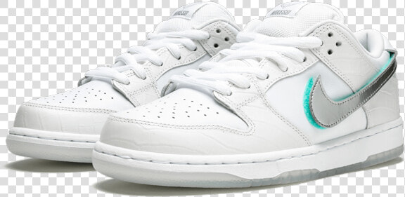 Nike Sb Dunk Low Pro Og Qs Diamond Supply White   Nike  HD Png DownloadTransparent PNG