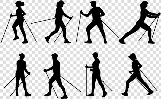 Nordic Walking Silhouettes Vector   Nordic Walking Png  Transparent PngTransparent PNG