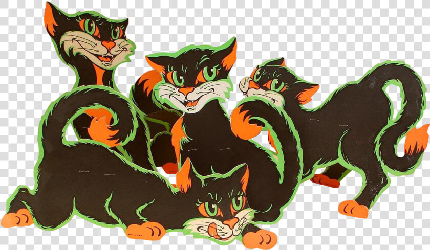 Large Halloween Die Cut Cat Stand Ups Clipart   Png   Halloween Beistle Die Cut  Transparent PngTransparent PNG