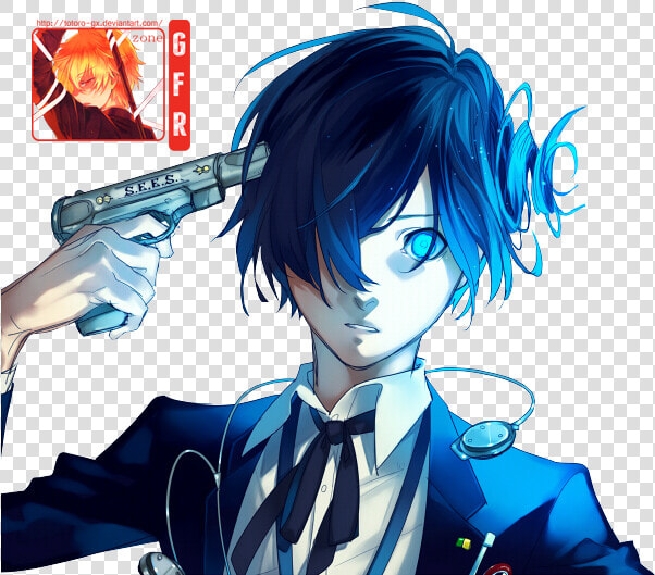 Anime Boy Black Hair Blue Eyes Search Result 184 Cliparts   Persona 3 Anime Makoto Yuki  HD Png DownloadTransparent PNG