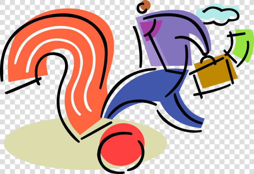 Vector Illustration Of Businessman Seeks Answers To  HD Png DownloadTransparent PNG