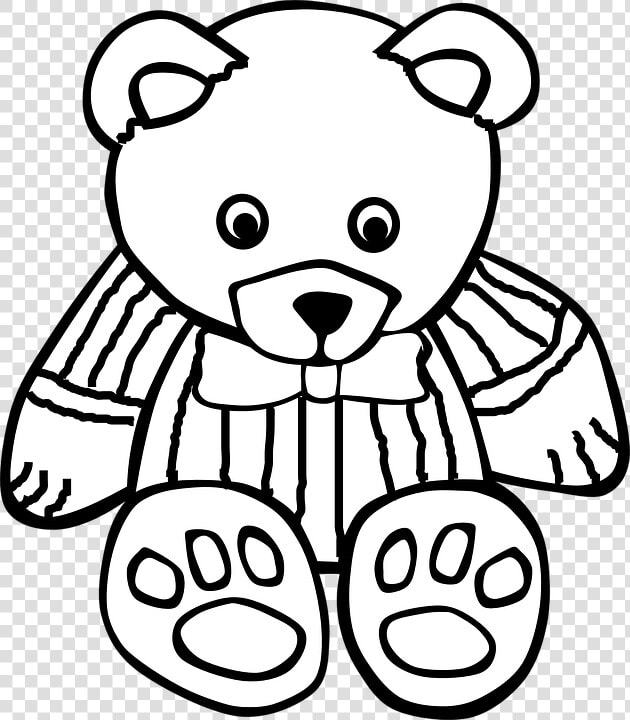 Teddy Bear  Teddy  Bear  Toy  Cute  Outline   Animal Clip Art Black And White  HD Png DownloadTransparent PNG