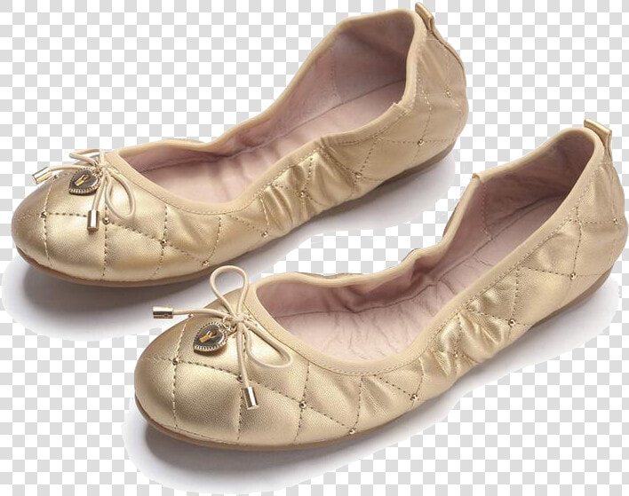 Womens Champagne Round Toe Ballerina Flats With Bow   Ballet Flat  HD Png DownloadTransparent PNG