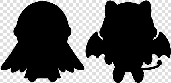 Black Silhouette Character White Clip Art   天使 と 悪魔 イラスト シルエット  HD Png DownloadTransparent PNG