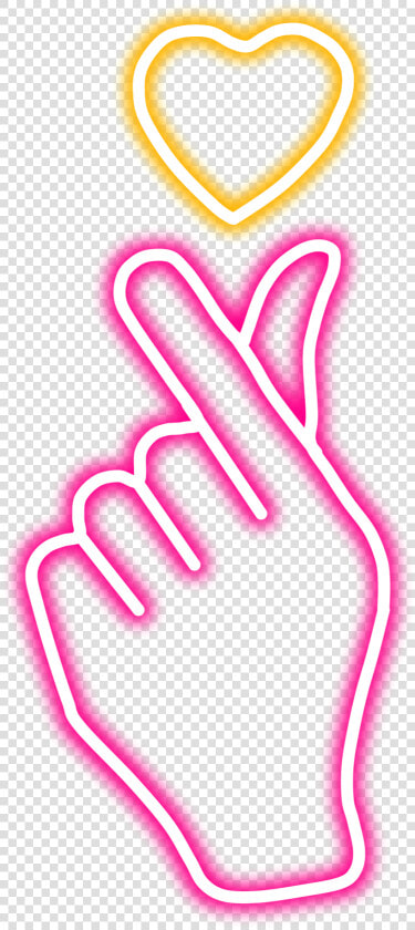  neon  glow  kpop  heart  pink  hand  freetoedit  mimi   Kpop Hand Heart Png  Transparent PngTransparent PNG