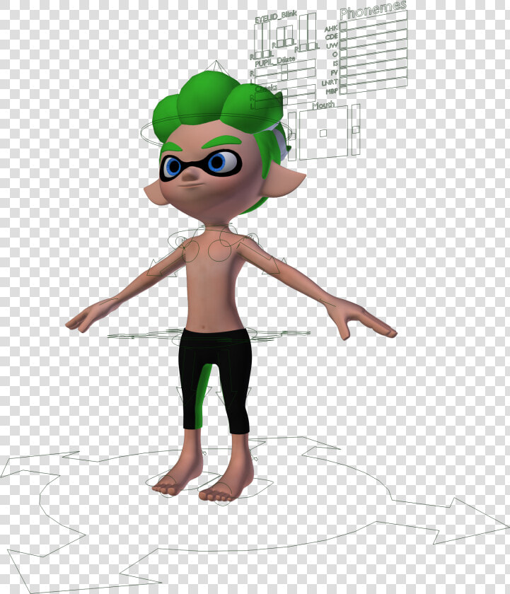 Inkling Boy And Octoling Boy 3d Model Rig From Splatoon   Splatoon 2 Octoling Model  HD Png DownloadTransparent PNG