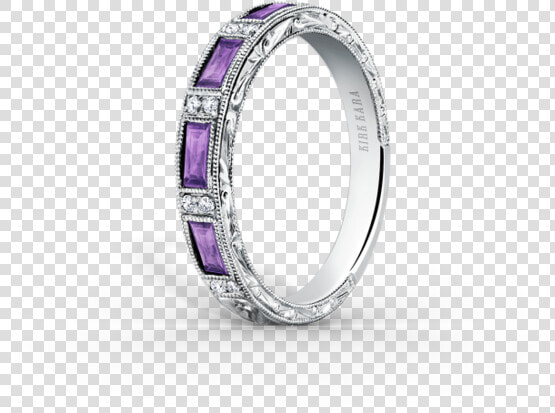 Kirk Kara Amethyst And Diamond Band   Engagement Ring  HD Png DownloadTransparent PNG
