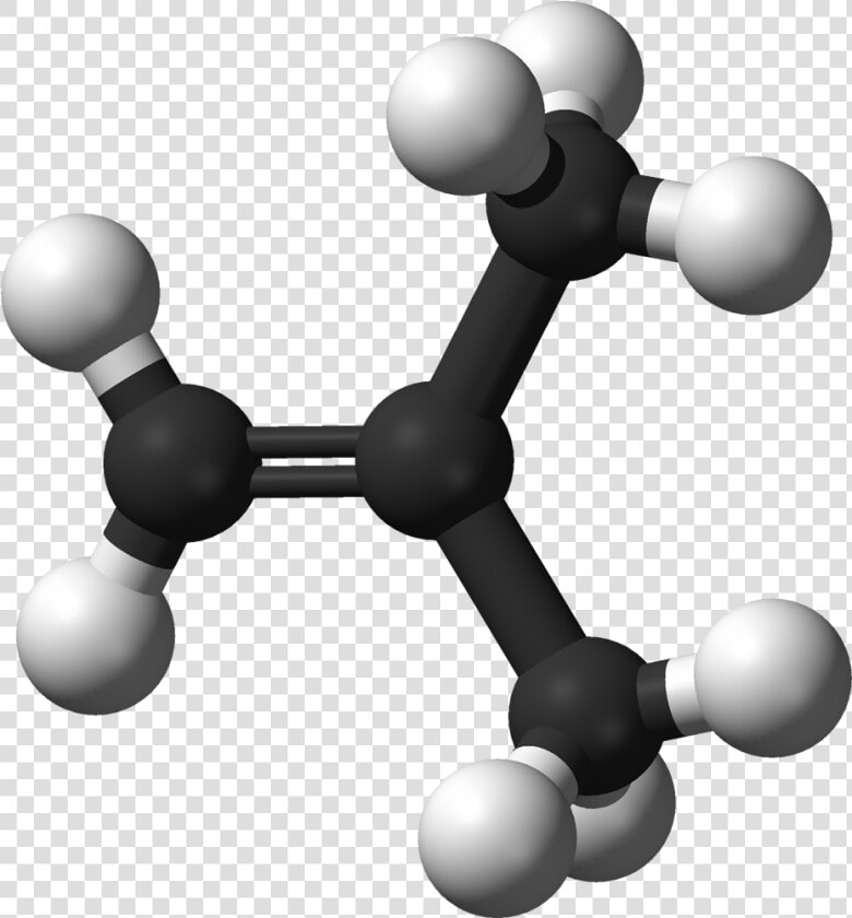Isobutylene 3d Balls   Alkene Ball And Stick  HD Png DownloadTransparent PNG