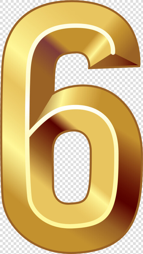 Gold Number Six Png Clipart Image   Number 6 Gold Png  Transparent PngTransparent PNG