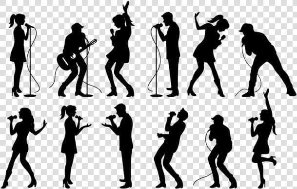 People Singing Silhouettes Vector   People Singing Silhouette  HD Png DownloadTransparent PNG