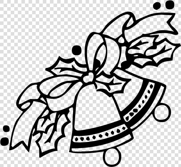Christmas Bells  amp  Ivy   Christmas Bells Black And White  HD Png DownloadTransparent PNG