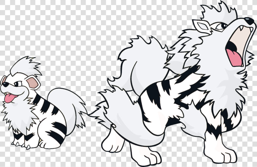 Transparent Ice Shard Png   Growlithe And Arcanine Line Art  Png DownloadTransparent PNG