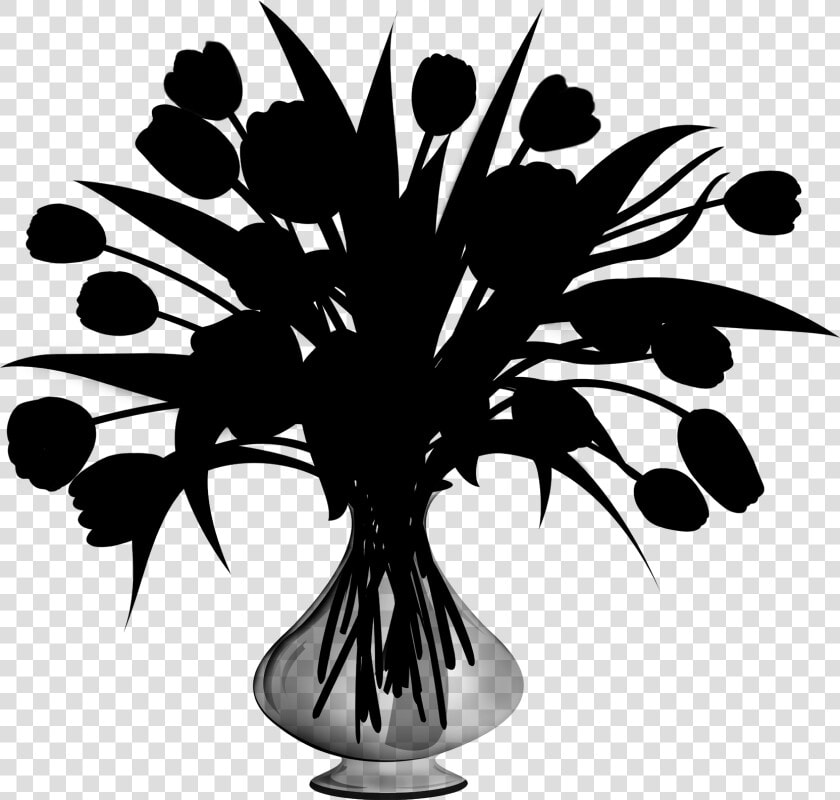 Flowering Plant Silhouette Leaf Plants   Flower Vase Silhouette Png  Transparent PngTransparent PNG
