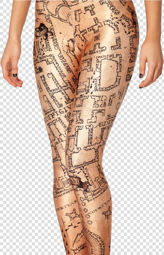 Marauders Map Leggings   Black Milk Marauders Map Leggings  HD Png DownloadTransparent PNG