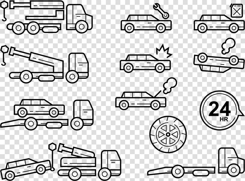 Towing Icons Vector   Technical Drawing  HD Png DownloadTransparent PNG