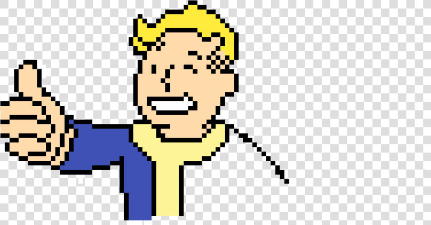 Minecraft Pixel Art Vault Boy   Png Download   Fallout Vault Boy Pixel Art  Transparent PngTransparent PNG