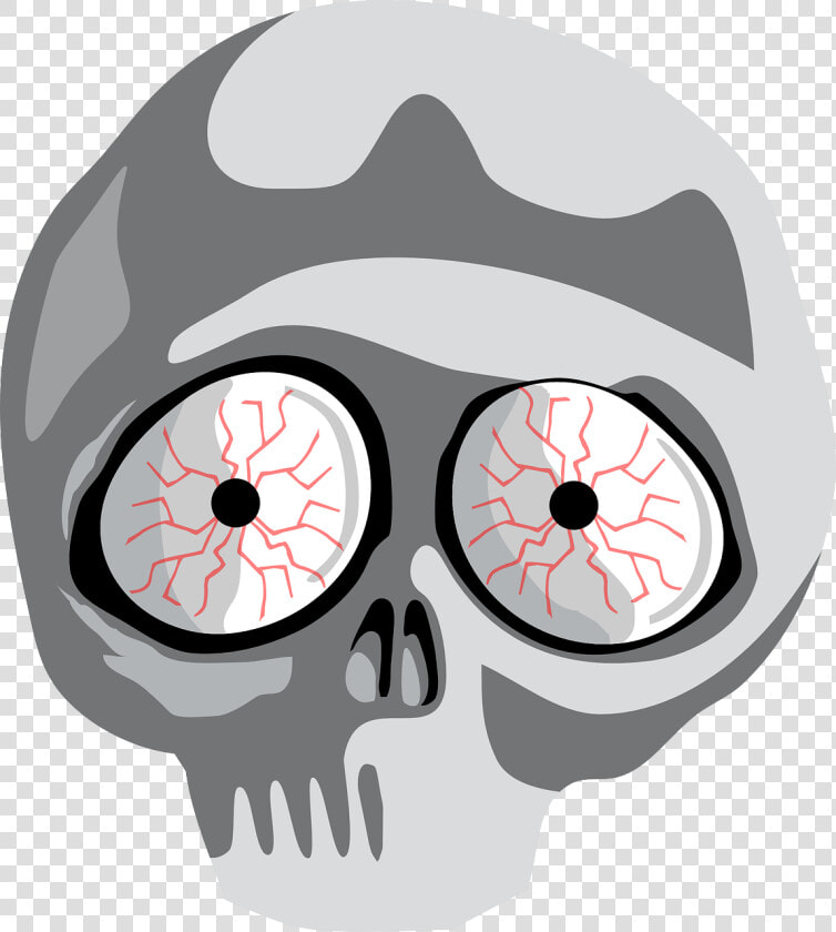 Vector Clip Art Of Scared Skull   Bloodshot Eyes Clipart  HD Png DownloadTransparent PNG
