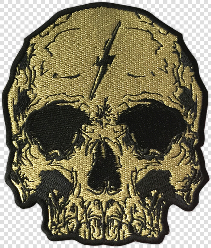 Gold Lightning Skull Patch By Seventh   Skull  HD Png DownloadTransparent PNG