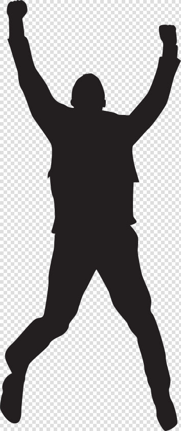 Jumping Silhouette Clip Art   Happy Man Jumping Silhouette  HD Png DownloadTransparent PNG